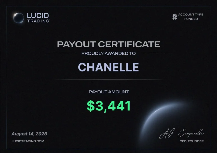 Payout certificate for Chanelle
