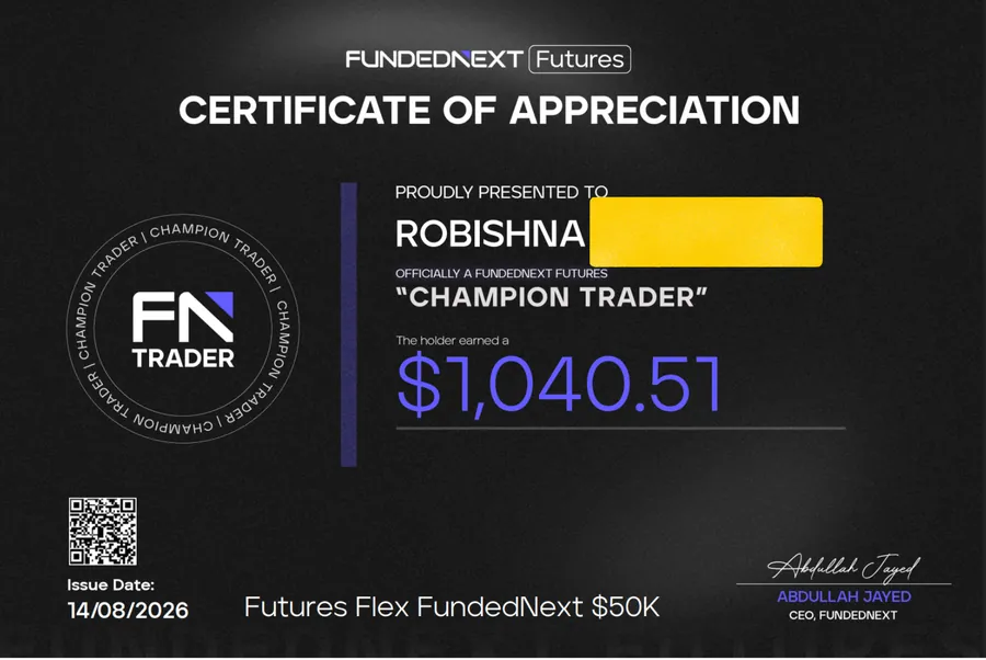 Payout certificate for Robishna